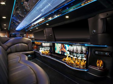 Plush seats on limo