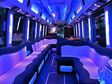 Custom interiors on party bus